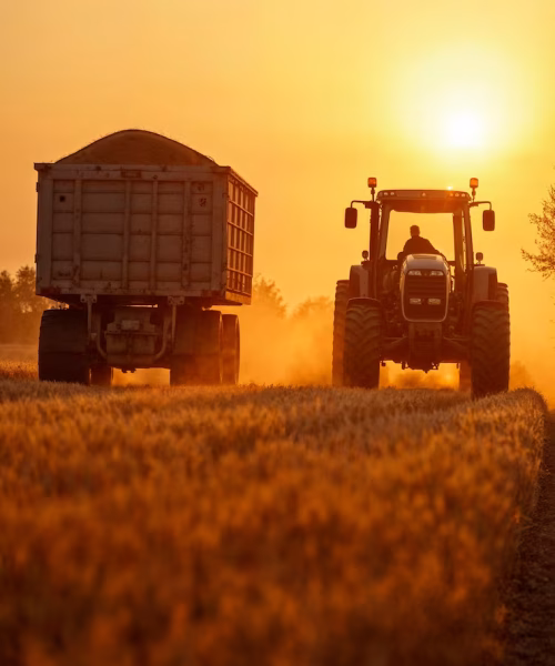 Truck working field sunny day 23 2151976954